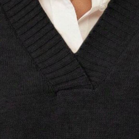 Classic V Neck High Low Loose Fit Knit Vest - Picture 6 of 8